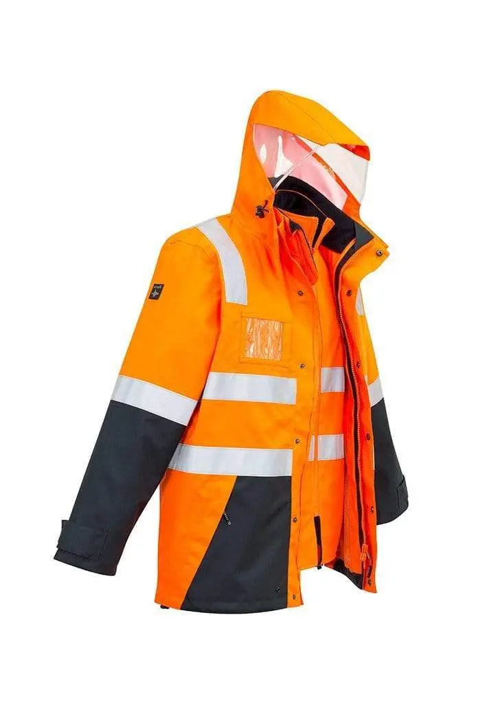 SYZMIK Men’s Hi Vis 4 In 1 Waterproof Jacket ZJ532 Metro Workwear.